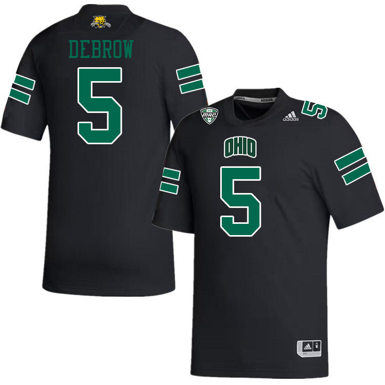 Ohio Bobcats #5 Khamani Debrow College Football Jerseys Stitched-Black